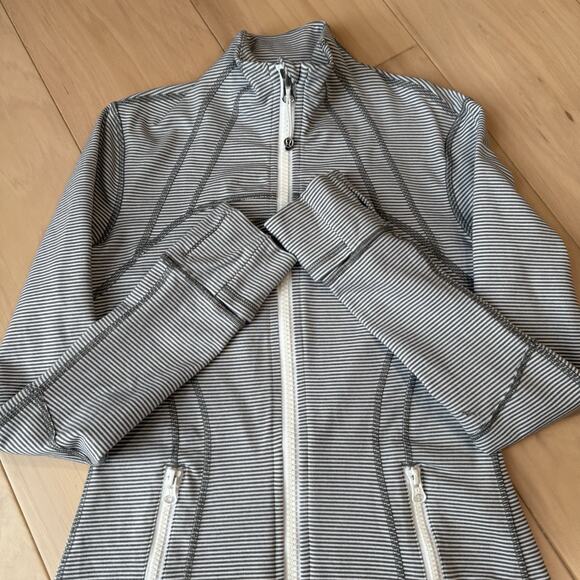 Lululemon Define Jacket 4 White Gray Full Zip Workout Athleisure Yoga Running - Picture 4 of 9